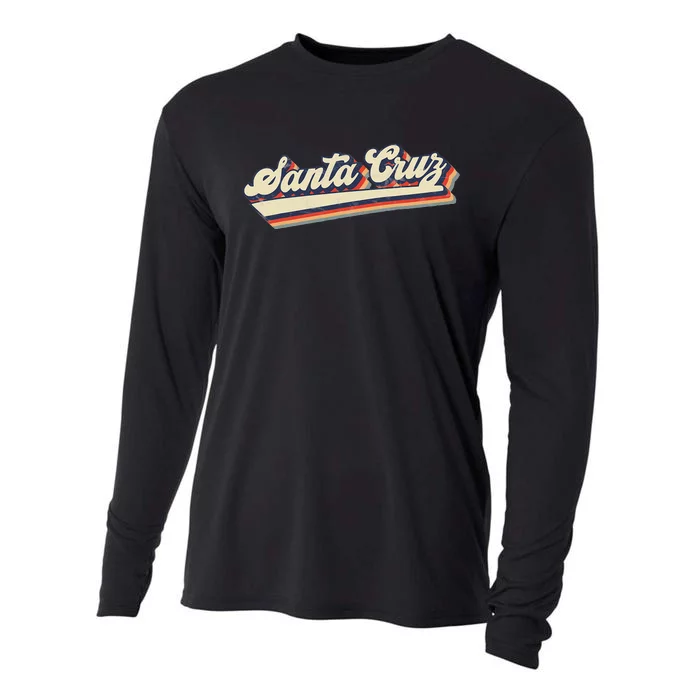 Retro Santa Cruz California Saying Surfer Cooling Performance Long Sleeve Crew