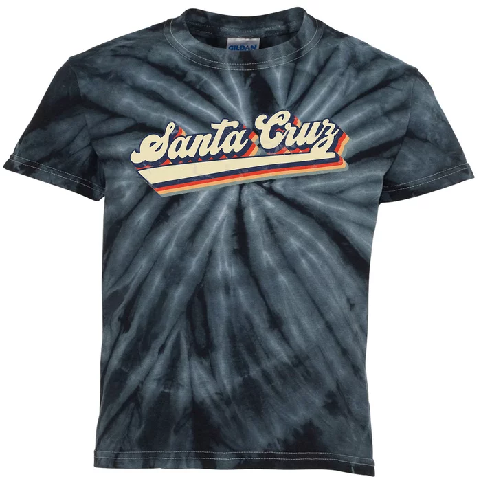 Retro Santa Cruz California Saying Surfer Kids Tie-Dye T-Shirt