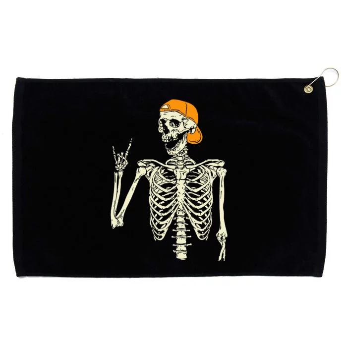 Rocker Skeleton Cap Skater Cool Halloween Punk Rock Grommeted Golf Towel