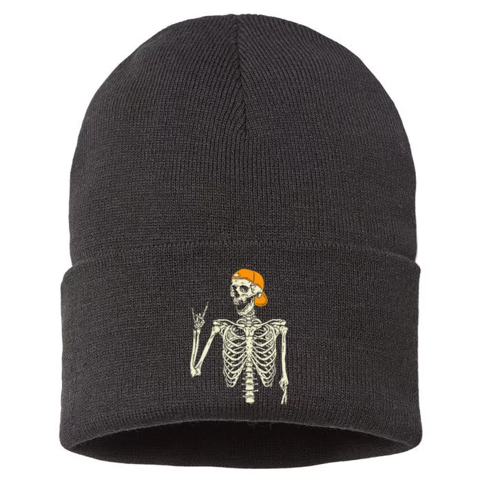 Rocker Skeleton Cap Skater Cool Halloween Punk Rock Sustainable Knit Beanie