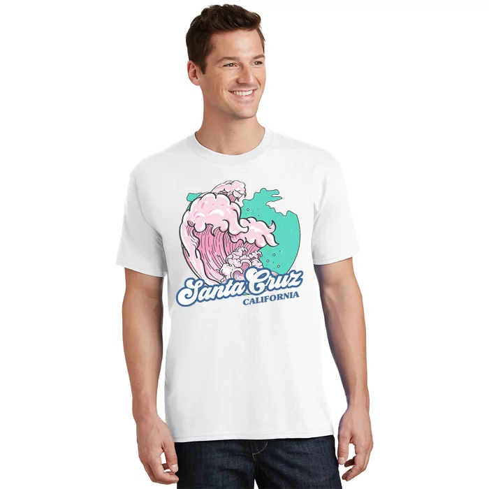 Retro Santa Cruz California Beach Surfing T-Shirt