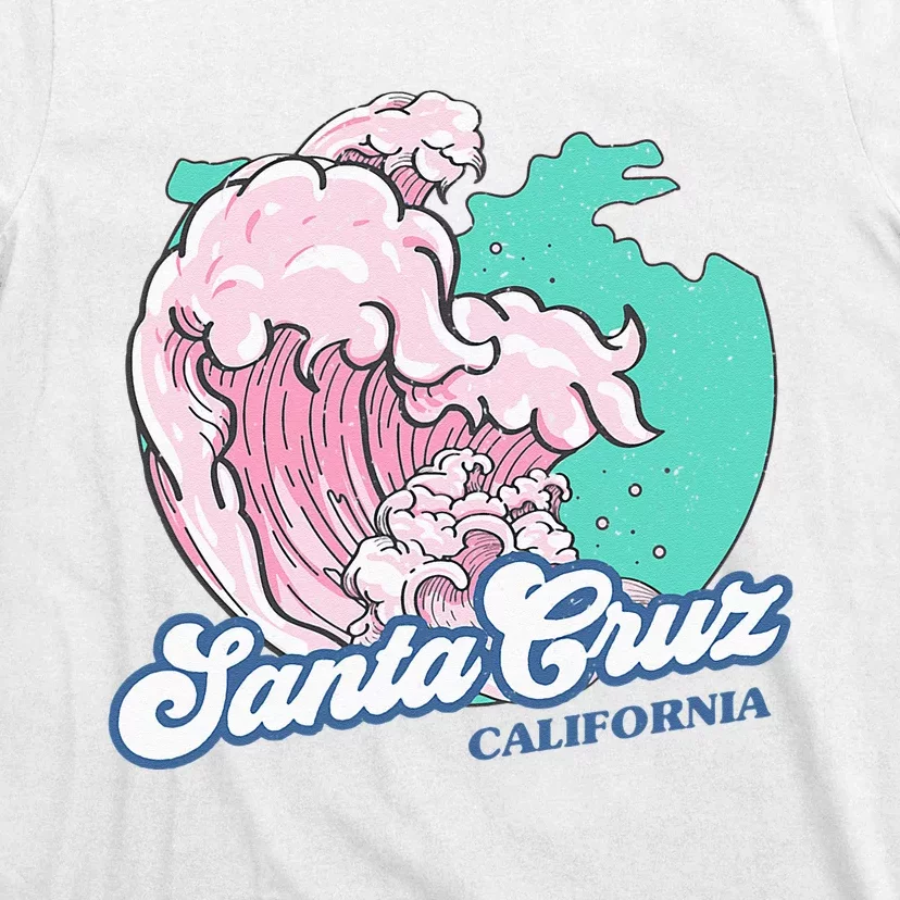 Retro Santa Cruz California Beach Surfing T-Shirt