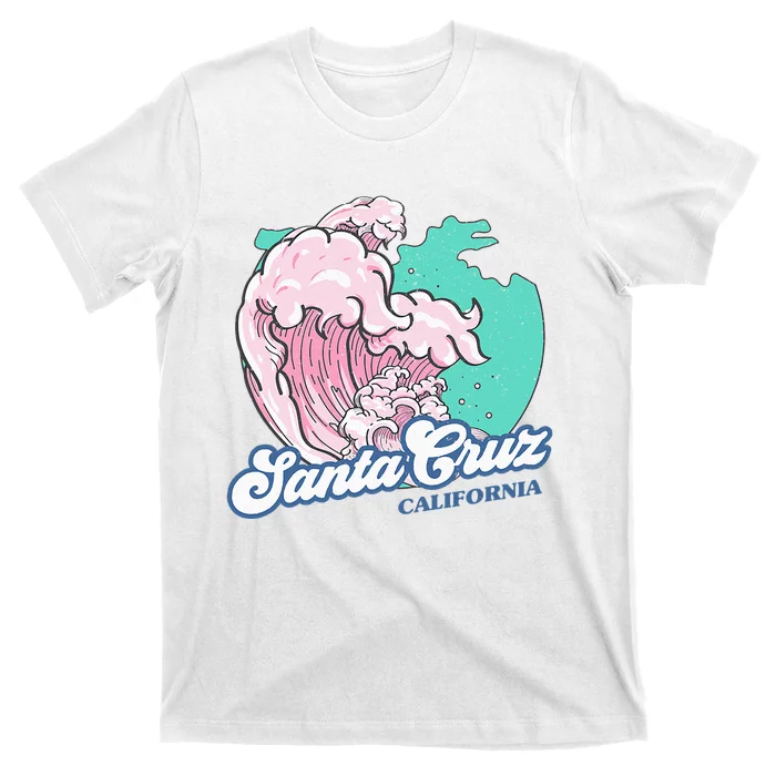 Retro Santa Cruz California Beach Surfing T-Shirt