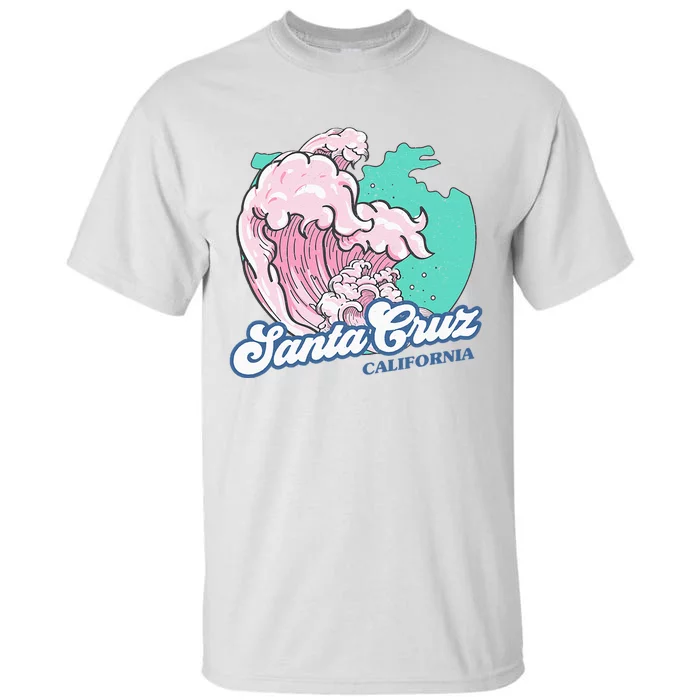 Retro Santa Cruz California Beach Surfing Tall T-Shirt