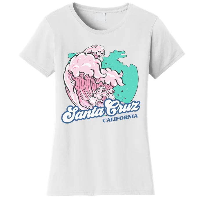 Retro Santa Cruz California Beach Surfing Women's T-Shirt