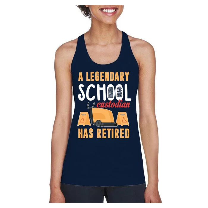 Retired School Custodian Gift School Custodian Retirement Women's Racerback Tank