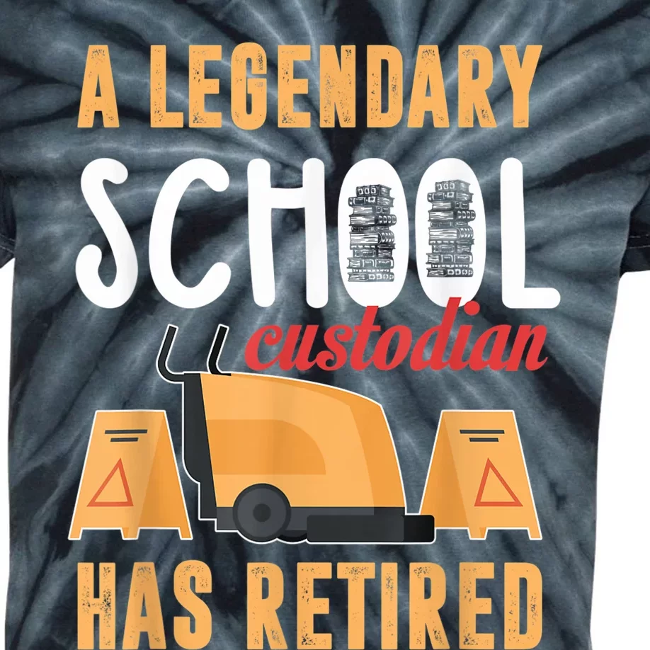 Retired School Custodian Gift School Custodian Retirement Kids Tie-Dye T-Shirt