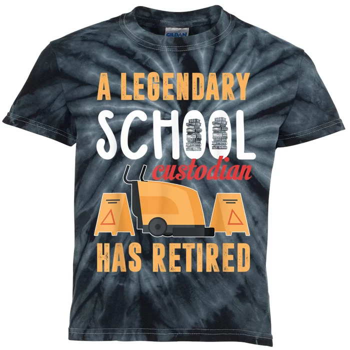 Retired School Custodian Gift School Custodian Retirement Kids Tie-Dye T-Shirt