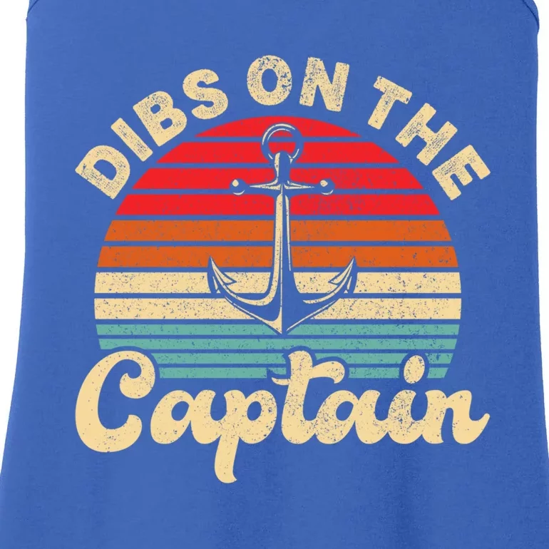 Retro Sunset Captain Wife Funny Dibs On The Captain Gift Ladies Essential Tank