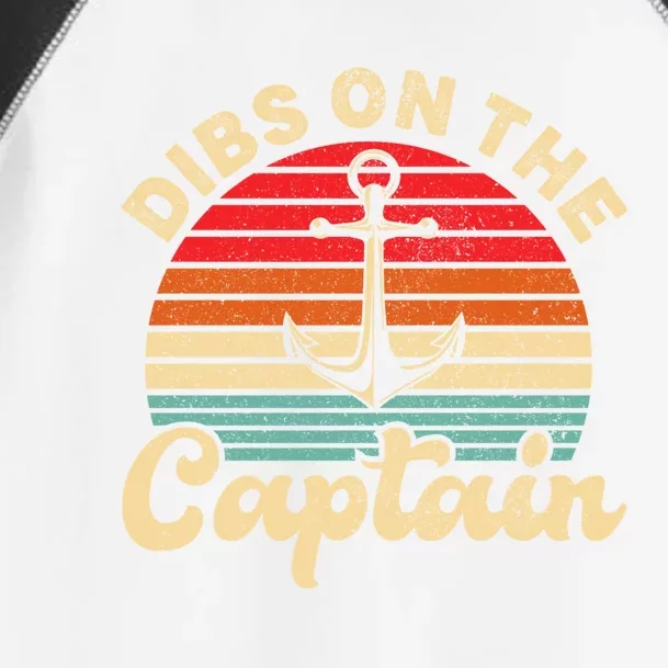 Retro Sunset Captain Wife Funny Dibs On The Captain Gift Toddler Fine Jersey T-Shirt