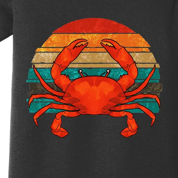 Retro Seafood Crab Lover Crabbing Sea Animal Crab Baby Bodysuit