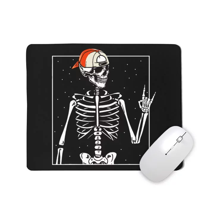 Rocker Skeleton Cap Skater Cool Halloween Punk Mousepad