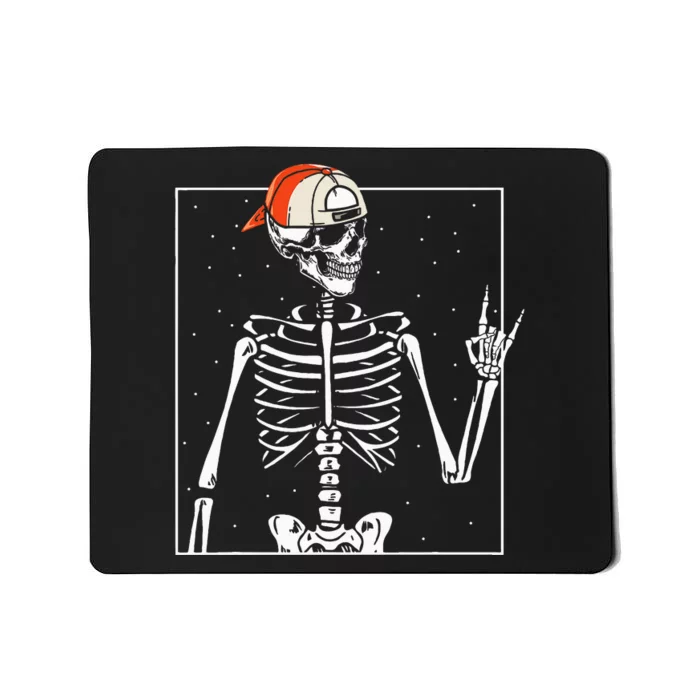 Rocker Skeleton Cap Skater Cool Halloween Punk Mousepad