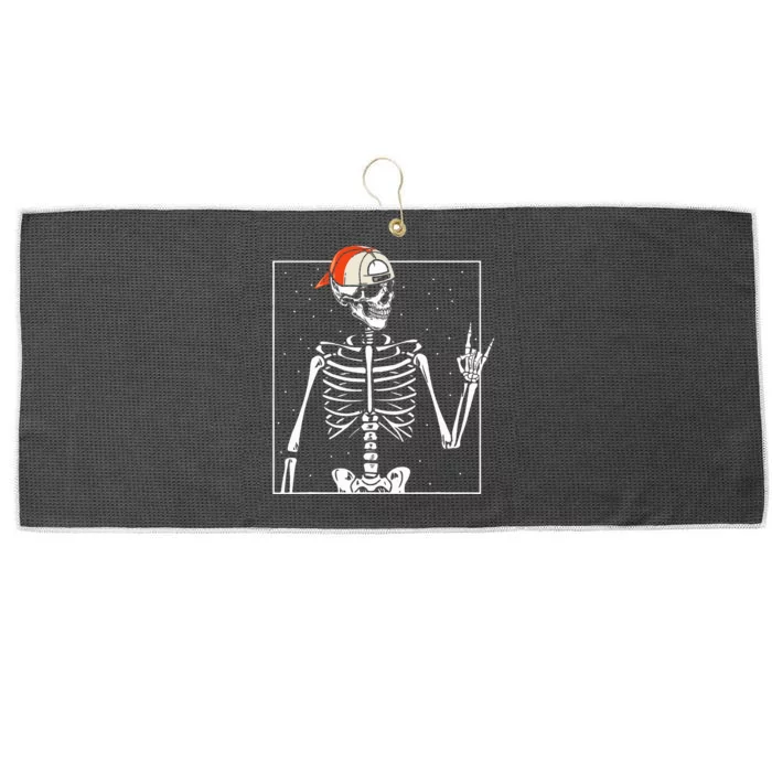 Rocker Skeleton Cap Skater Cool Halloween Punk Large Microfiber Waffle Golf Towel