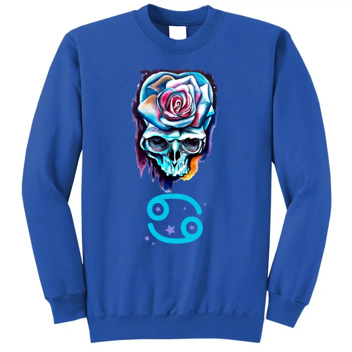 Rose Skull Cancer Zodiac Cool Gift Sweatshirt