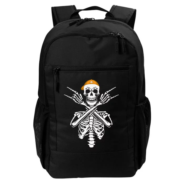 Rocker Skeleton Cap Skater Halloween Hand Rock Daily Commute Backpack