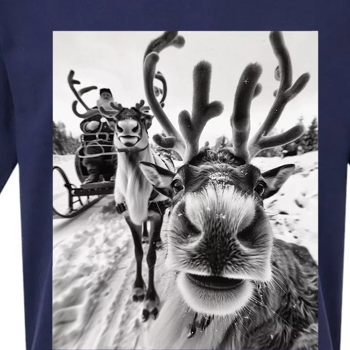 Reindeer Selfie Christmas Sueded Cloud Jersey T-Shirt