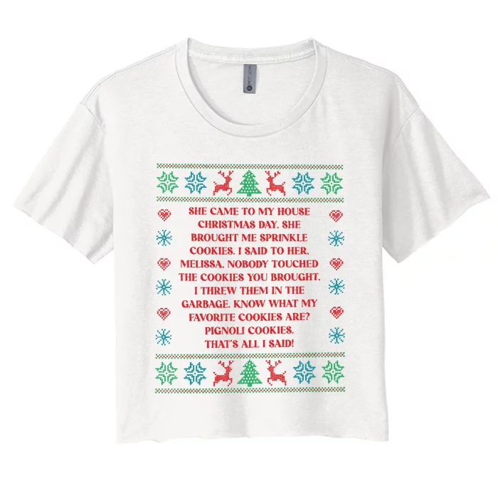 Rhonj Sprinkle Cookiesreal Housewives Fuuny Christmas Women's Crop Top Tee