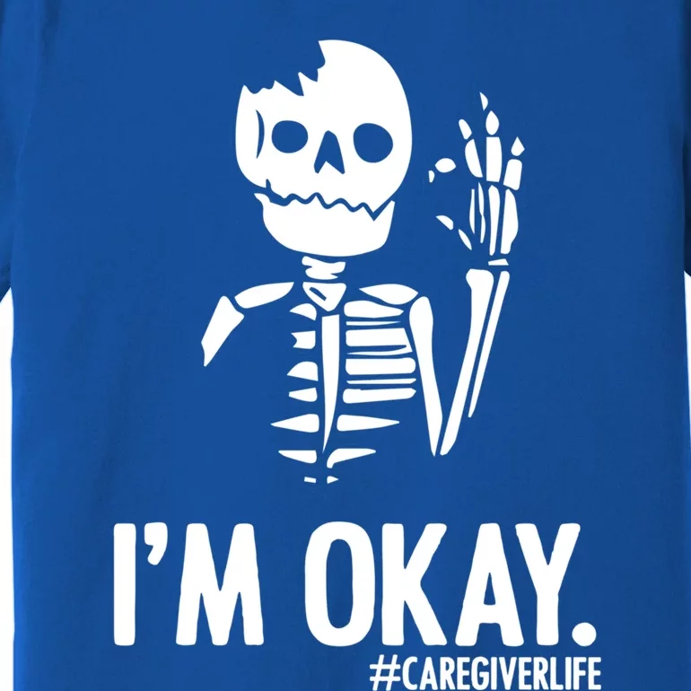 Rainbow Skeleton Caregiving Life Nurse Caregivers Gift Premium T-Shirt