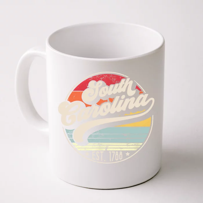 Retro South Carolina Home State Cool 70s Style Sunset Gift Front & Back Coffee Mug