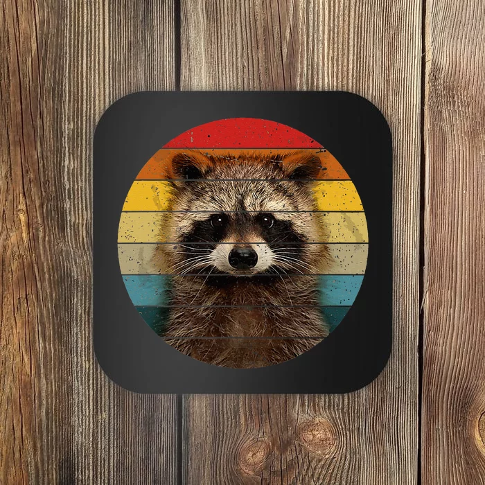 Raccoon Sunset Cute Baby Raccoon Coaster