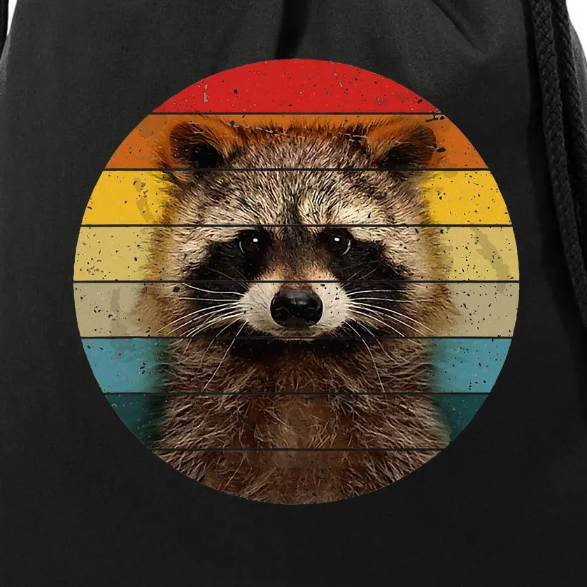 Raccoon Sunset Cute Baby Raccoon Drawstring Bag