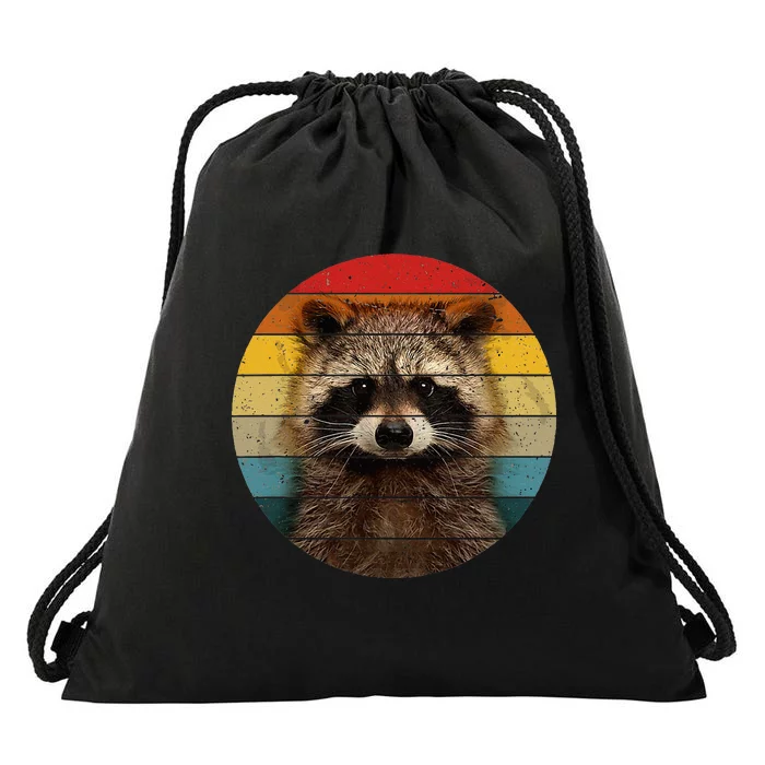 Raccoon Sunset Cute Baby Raccoon Drawstring Bag