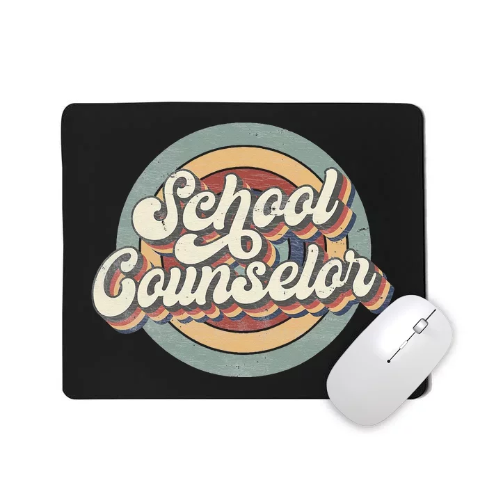 Retro School Counselor Back To School Teacher Squad Crew Mousepad