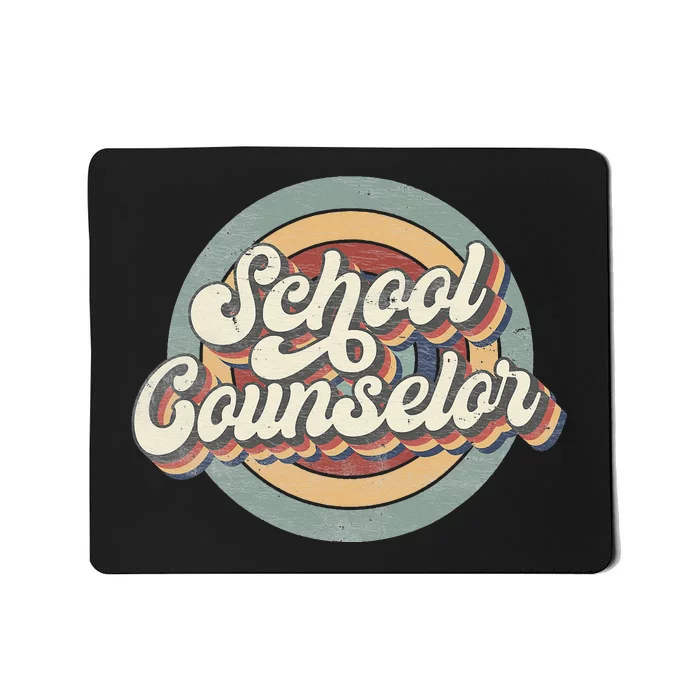 Retro School Counselor Back To School Teacher Squad Crew Mousepad