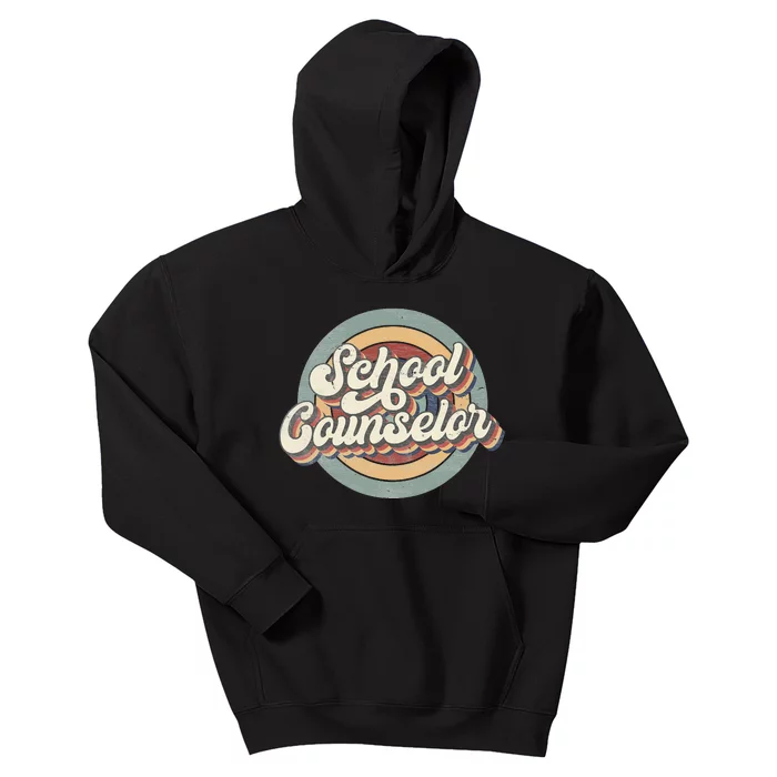 Retro School Counselor Back To School Teacher Squad Crew Kids Hoodie