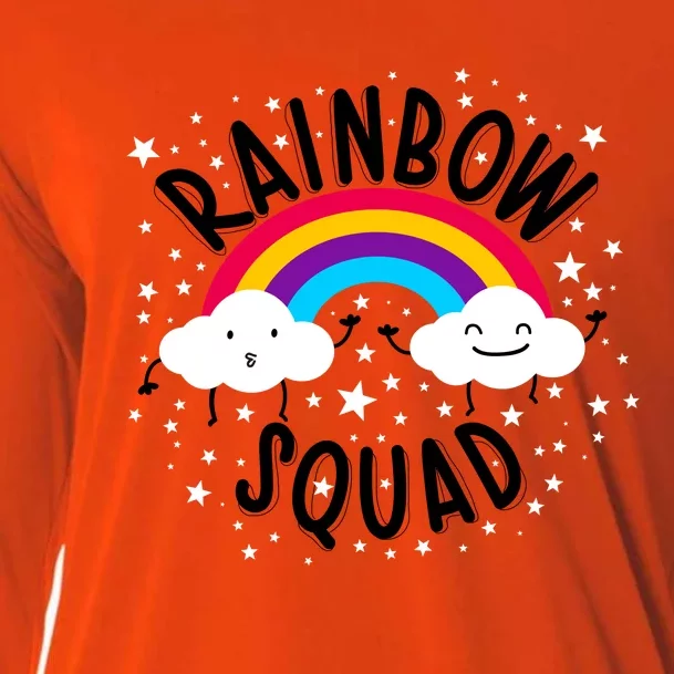 Rainbow Squad Cute Funny Cloud Sky Stars Cooling Performance Long Sleeve Crew