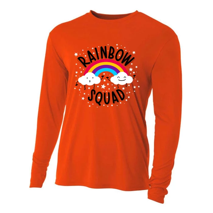 Rainbow Squad Cute Funny Cloud Sky Stars Cooling Performance Long Sleeve Crew