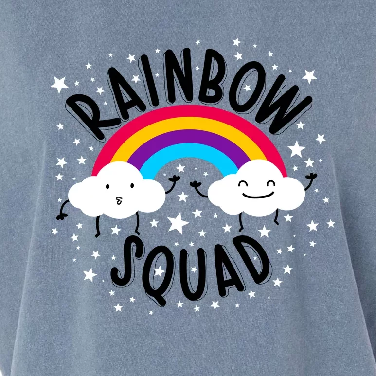 Rainbow Squad Cute Funny Cloud Sky Stars Garment-Dyed Women's Muscle Tee