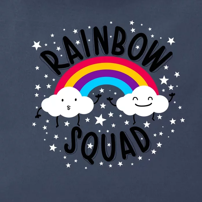 Rainbow Squad Cute Funny Cloud Sky Stars Zip Tote Bag