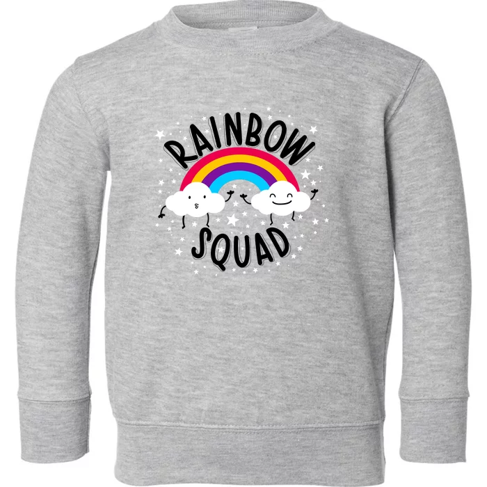 Rainbow Squad Cute Funny Cloud Sky Stars Toddler Sweatshirt