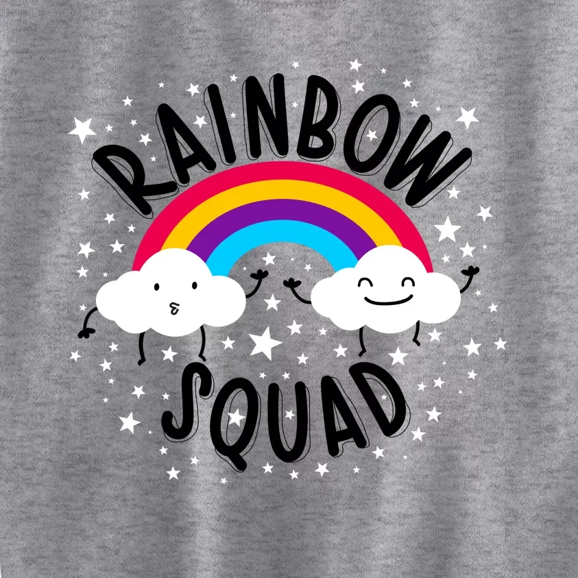 Rainbow Squad Cute Funny Cloud Sky Stars Kids Sweatshirt