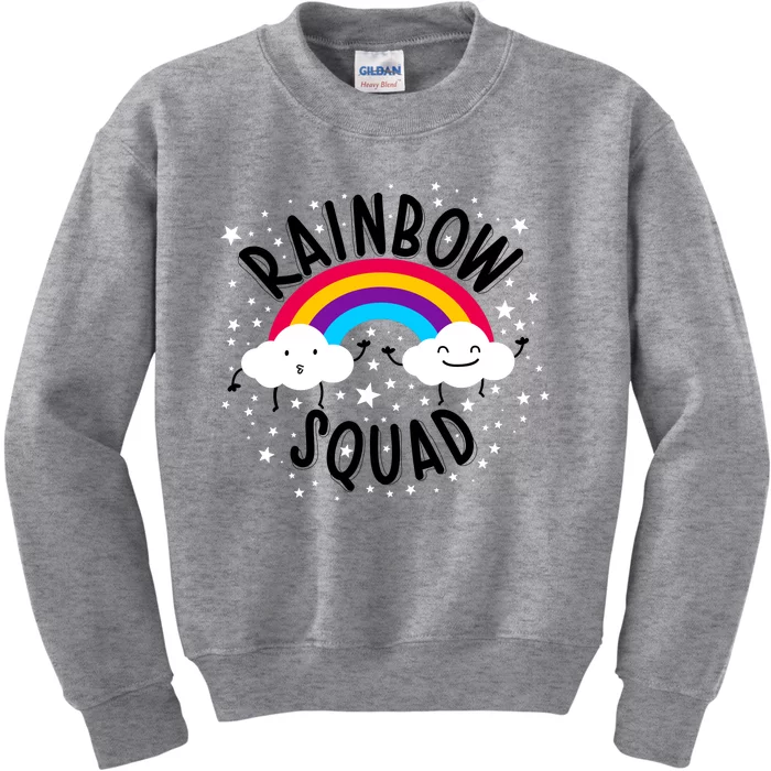 Rainbow Squad Cute Funny Cloud Sky Stars Kids Sweatshirt