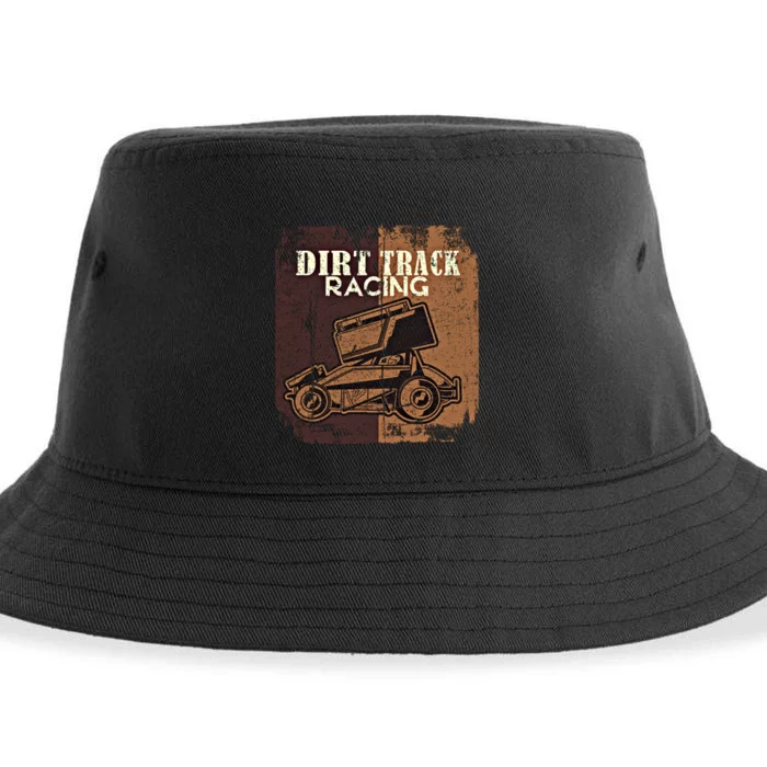 Retro Sprint Car Dirt Track Racing Race Motorsport Fan Gift Sustainable Bucket Hat