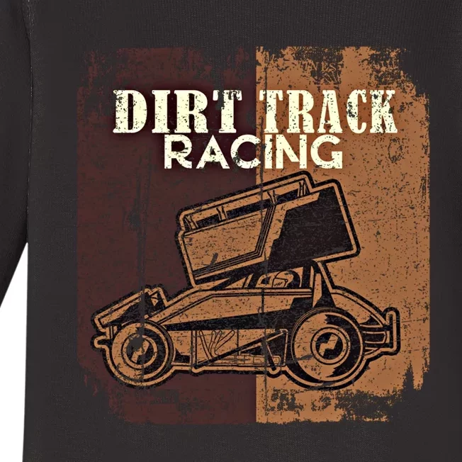 Retro Sprint Car Dirt Track Racing Race Motorsport Fan Gift Baby Long Sleeve Bodysuit