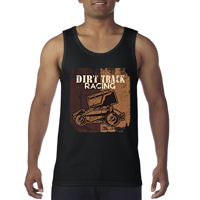 Retro Sprint Car Dirt Track Racing Race Motorsport Fan Gift Tank Top