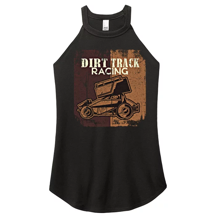 Retro Sprint Car Dirt Track Racing Race Motorsport Fan Gift Women’s Perfect Tri Rocker Tank