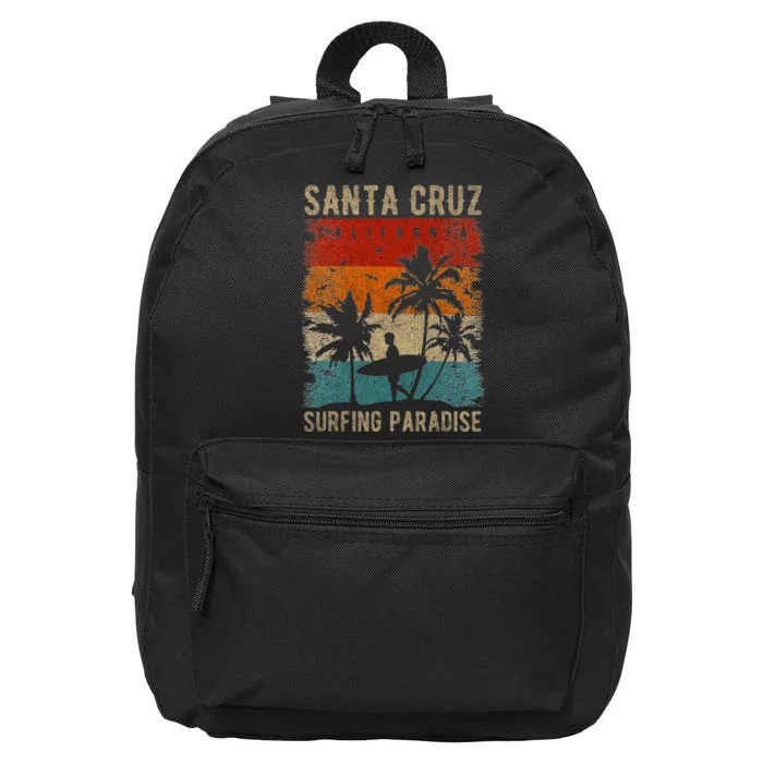 Retro Santa Cruz California Surfing Santa Cruz 16 in Basic Backpack