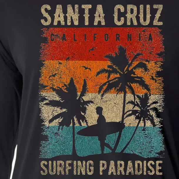 Retro Santa Cruz California Surfing Santa Cruz Cooling Performance Long Sleeve Crew