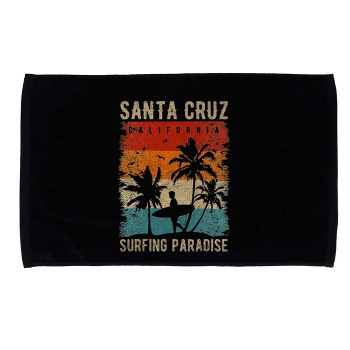 Retro Santa Cruz California Surfing Santa Cruz Microfiber Hand Towel