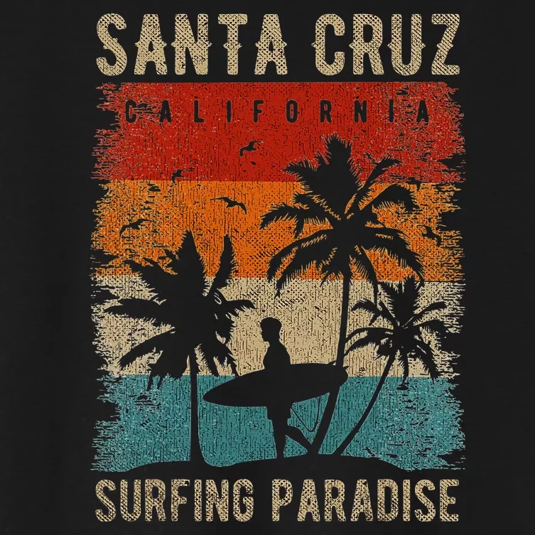 Retro Santa Cruz California Surfing Santa Cruz Women's Crop Top Tee