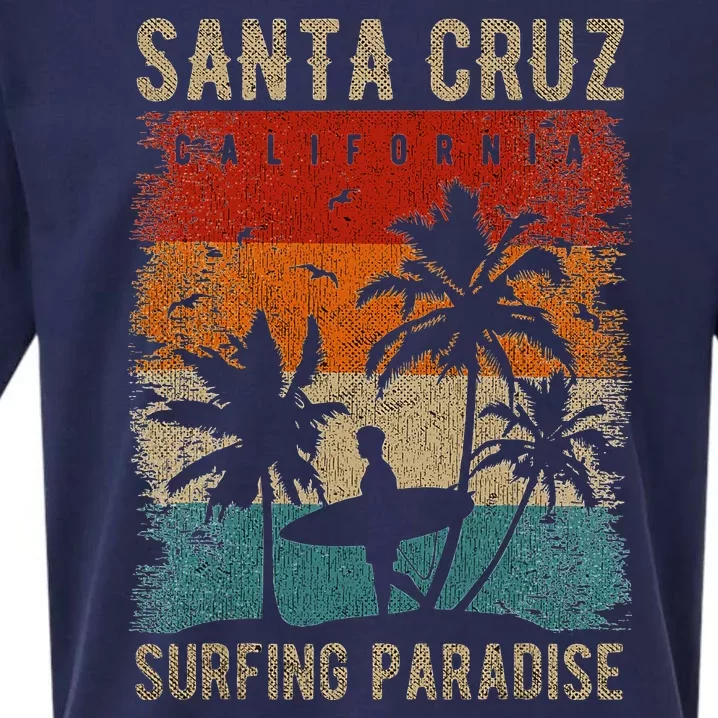 Retro Santa Cruz California Surfing Santa Cruz Sueded Cloud Jersey T-Shirt