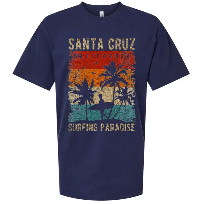 Retro Santa Cruz California Surfing Santa Cruz Sueded Cloud Jersey T-Shirt