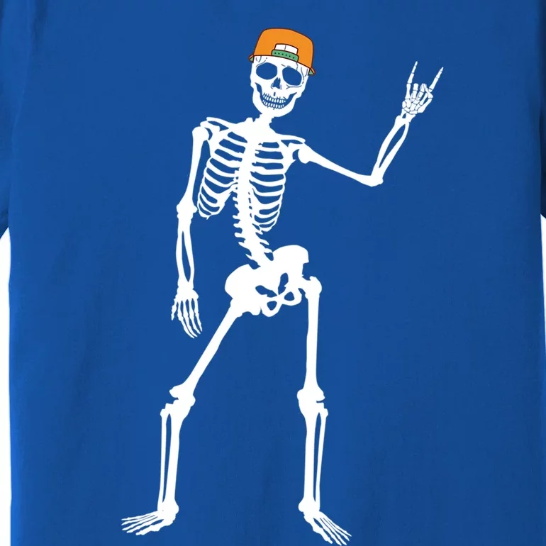 Rocker Skeleton Cap Skater Cool Halloween Punk Rock Funny Gift Premium T-Shirt