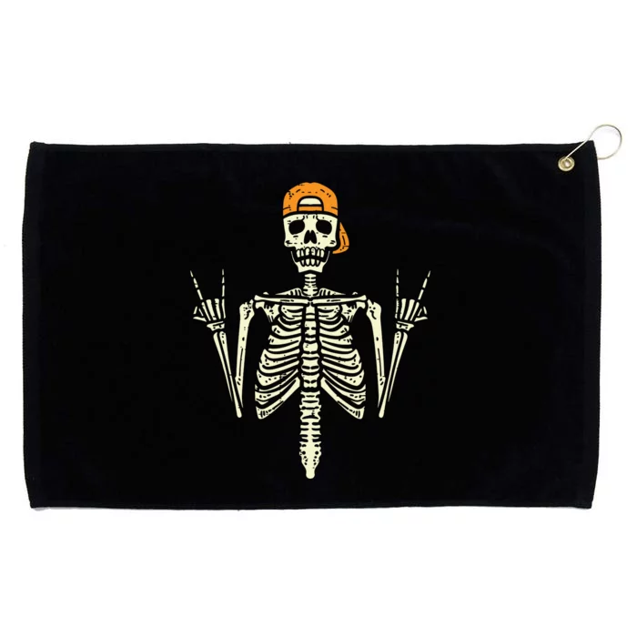 Rocker Skeleton Cap Skater Cool Halloween Punk Rock Grommeted Golf Towel