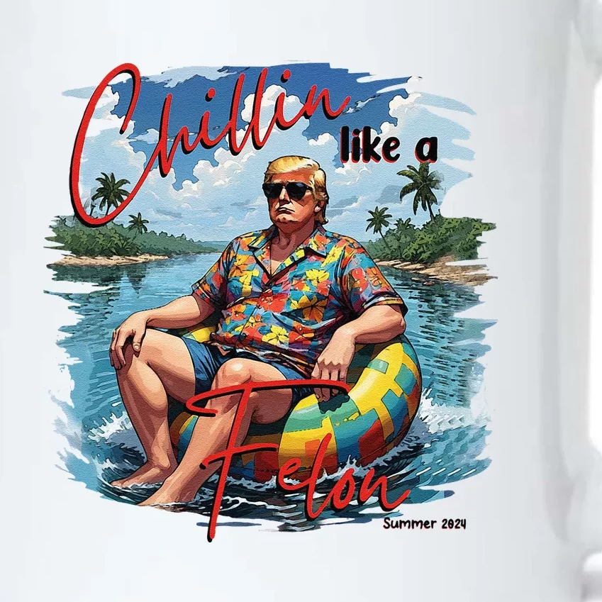 Retro Summer Chillin Like A Felon Trump For President 2024 Black Color Changing Mug